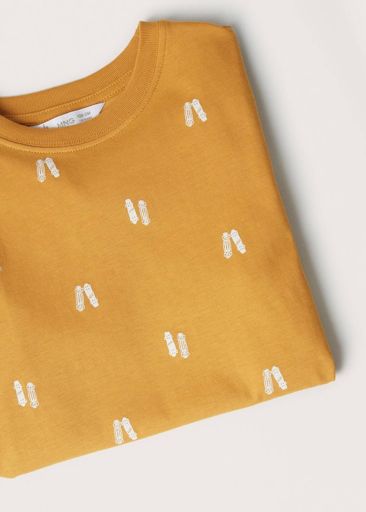 Camiseta estampada algodón 100% de niño Mango