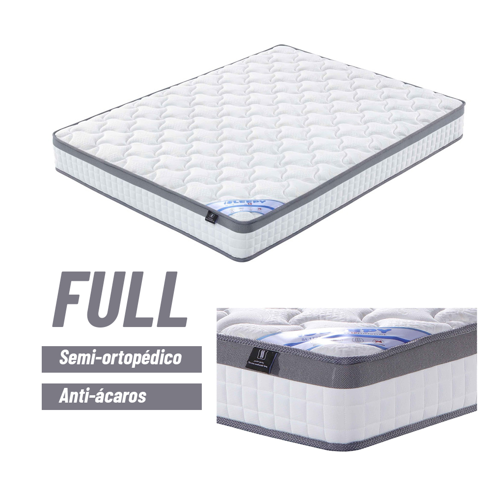 Colchón de muelles Full (camero) semi-ortopédico y anti-ácaros