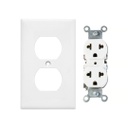 omacorriente doble universal blanco c/tapa 125V - 15A