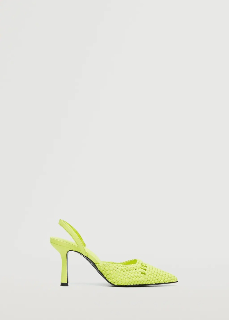 Zapato trenzado tacón colección mujer, color lima.
