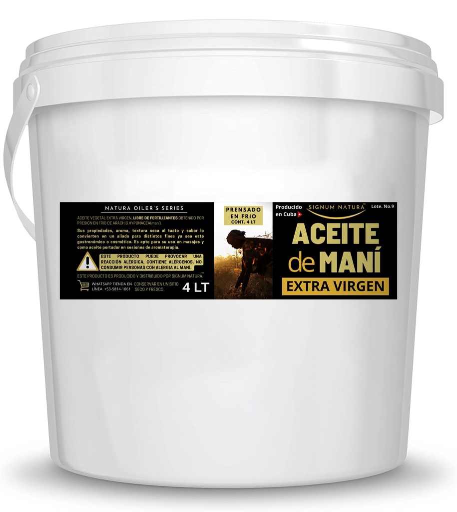Cubeta de Aceite Extra Virgen de Maní (4Lts)