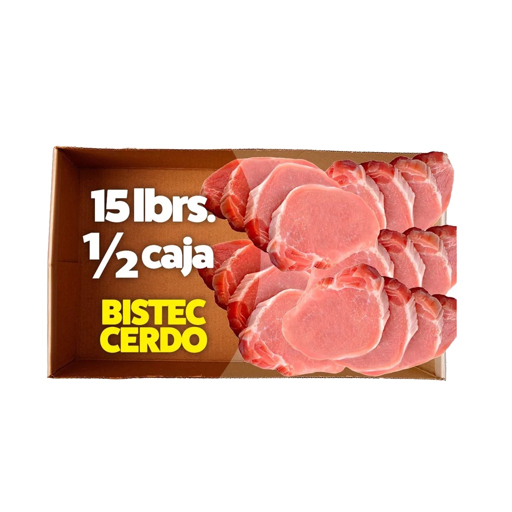 Media Caja de Bistec de Cerdo (15 lb)