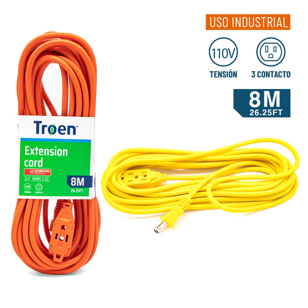 Extensión eléctrica Pro 3 contactos 8.0m