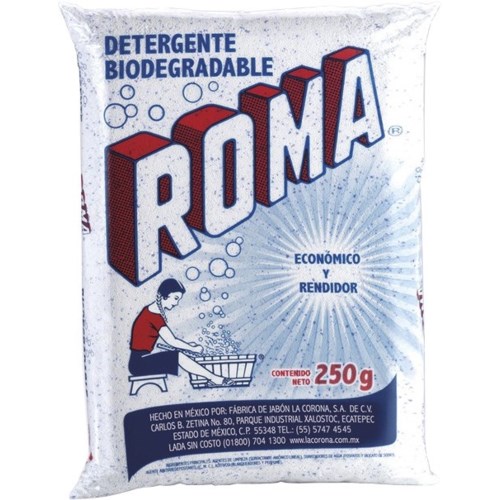 Detergente en polvo Roma 250g (Caja de 72u)