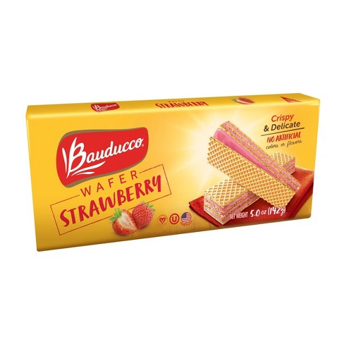 Sorbetos Wafers Bauducco Fresa 142g (caja de 18 packs)