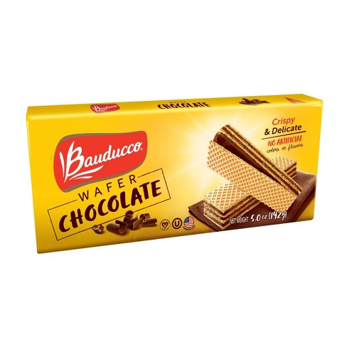 Sorbetos Wafers Bauducco Chocolate 142g (caja de 18 packs)
