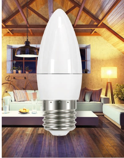Lámpara LED vela, 6 W, 470 lm, 6500 K, 120V-240V, 25 000 h, E27 P26515 SYLVANIA