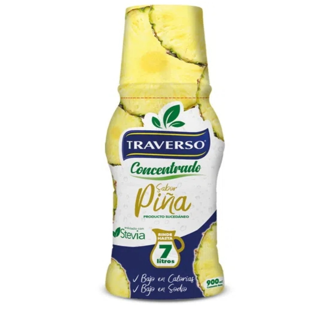 Jugo Concentrado Piña 900ml (Rinde 7 litros) TRAVERSO