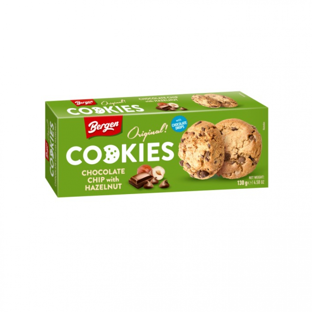 Galletas con Chispas de Chocolate y Avellana 130 g Bergen