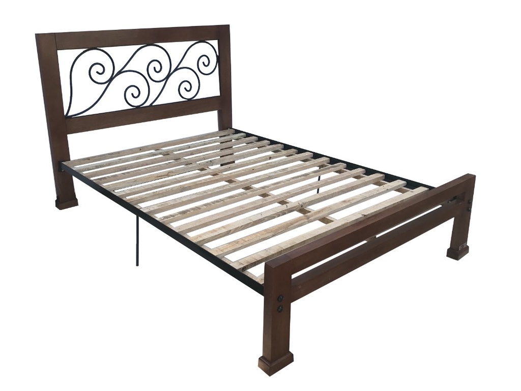 Cama camera mixta de metal y madera. Modelo DF6