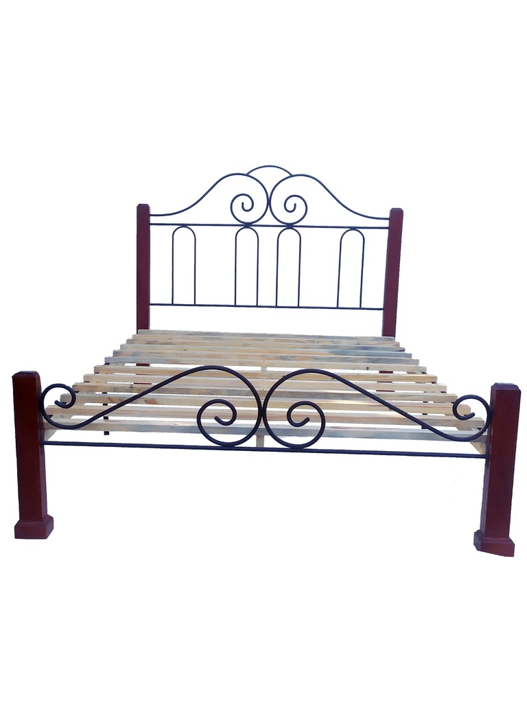 Cama camera mixta de metal y madera. Modelo DF3