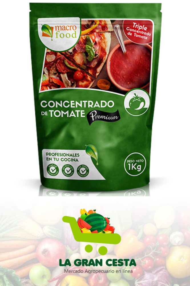 Triple Concentrado Pasta de Tomate PREMIUM (2.2 Lb / 1 Kg)