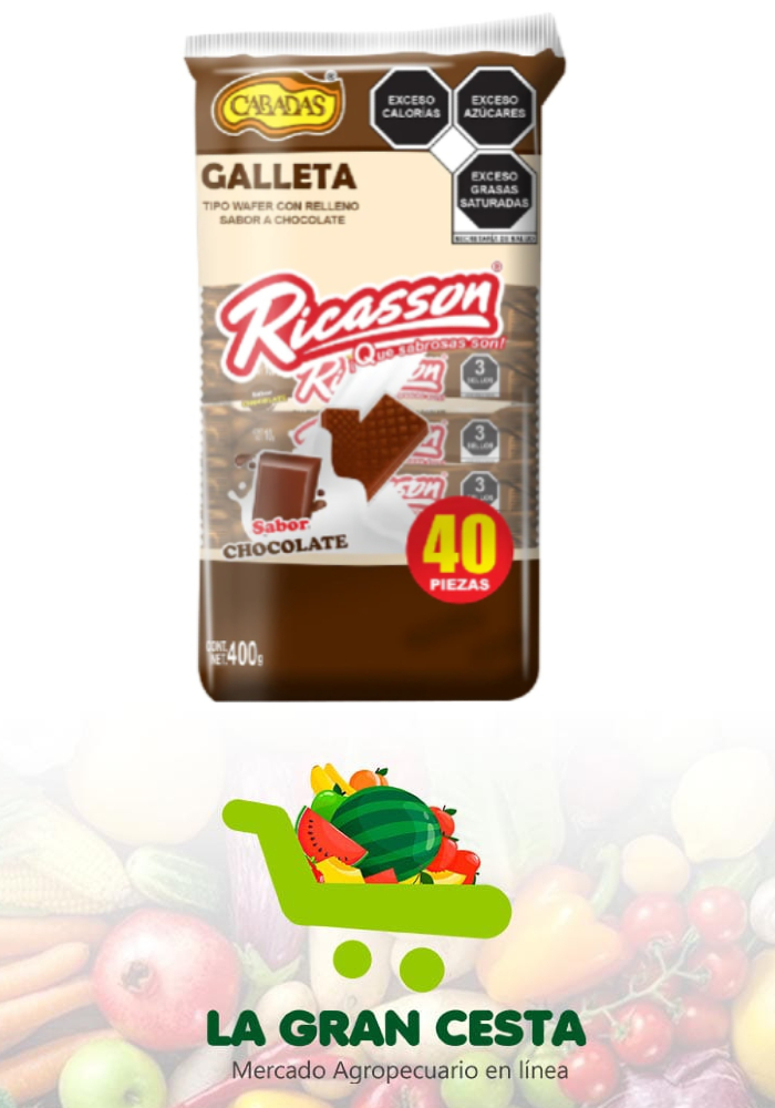 Galleta Cabadas Ricasson Chocolate 40 piezas