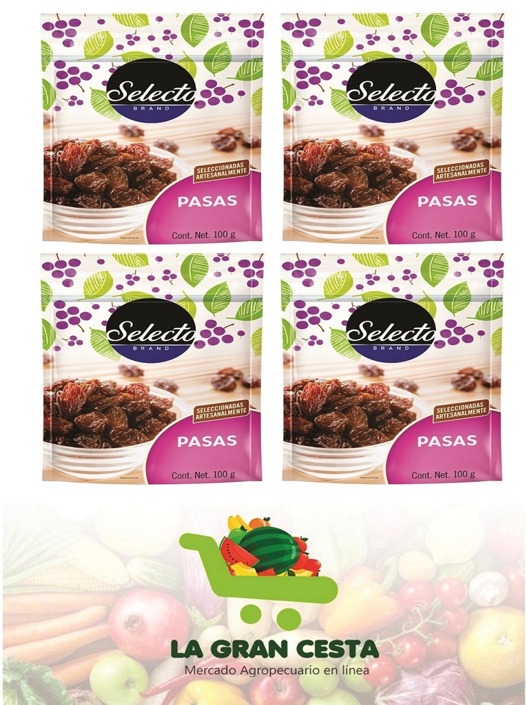 Uva Pasa Selecto Brand 100g (4 bolsas)