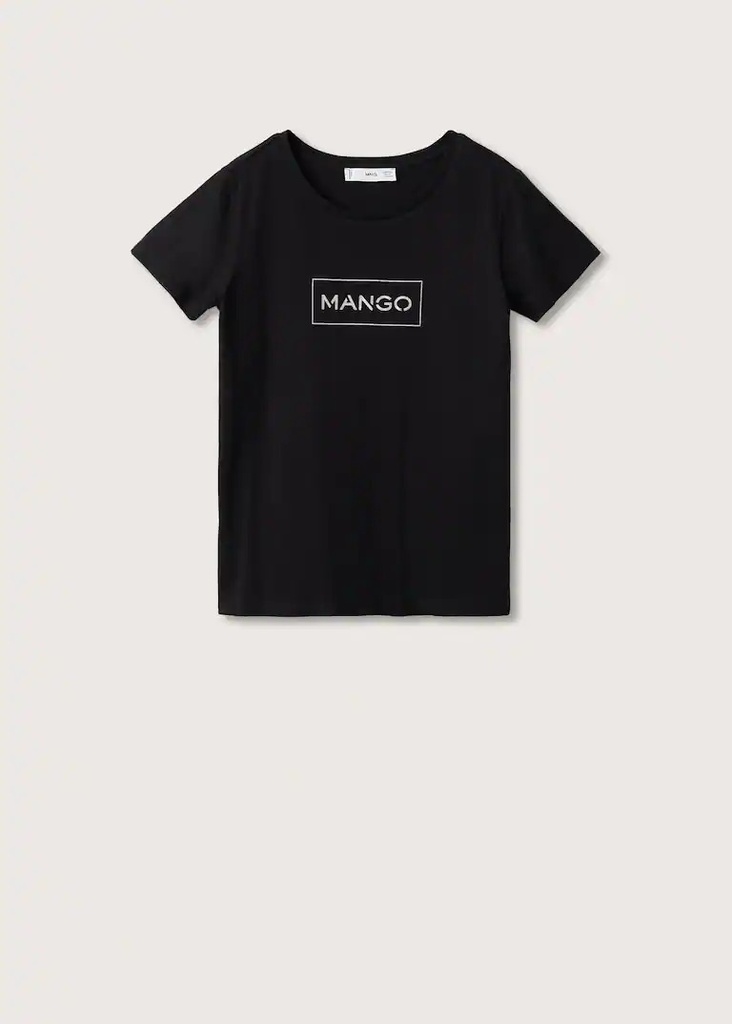 Camiseta 100% algodón logo estampado Mango