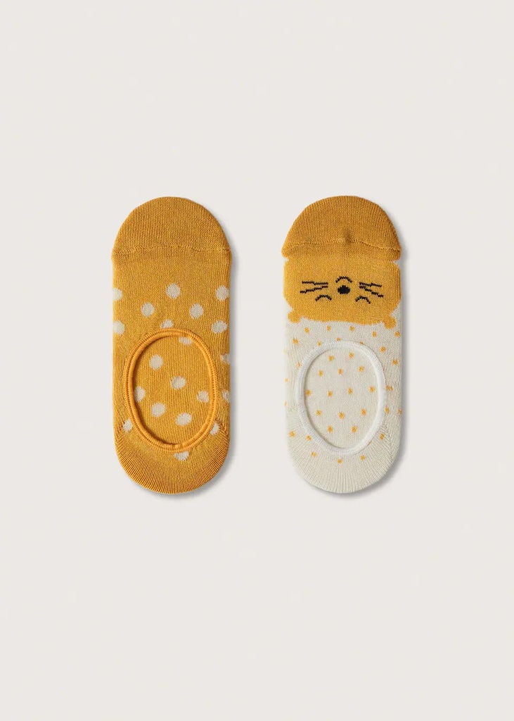 Pack de dos calcetines estampado naranja