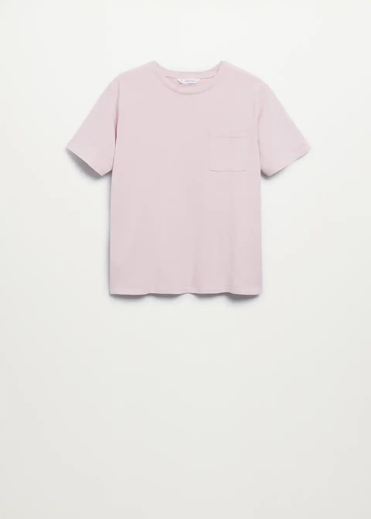 Camiseta de algodón bolsillo Mango