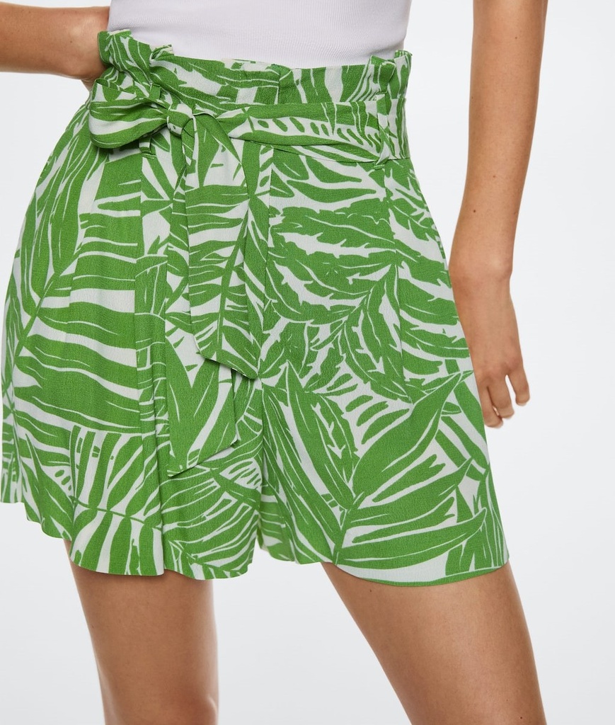 Short cinturón estampado Mango