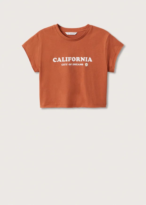 Camiseta crop mensaje California Mango