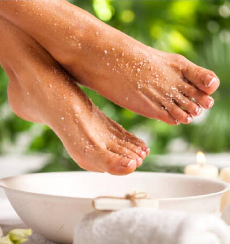 Exfoliación natural para pies cansados