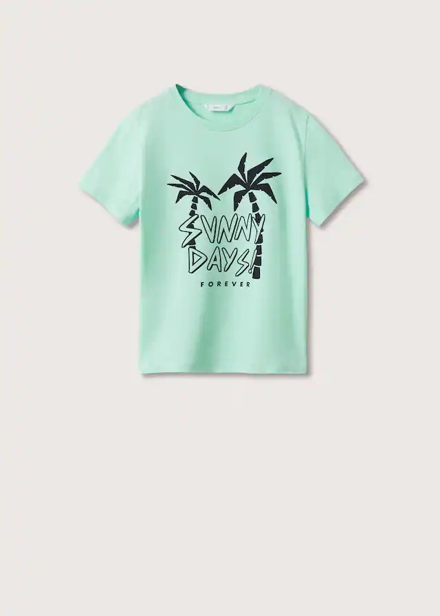 Camiseta algodón estampado palmeras de niño Mango