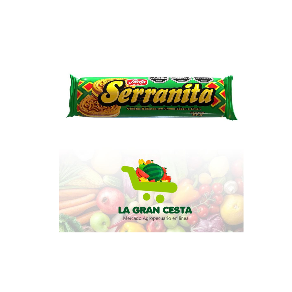 Galleta Serranita rellenas con crema sabor a limón rollo 64g
