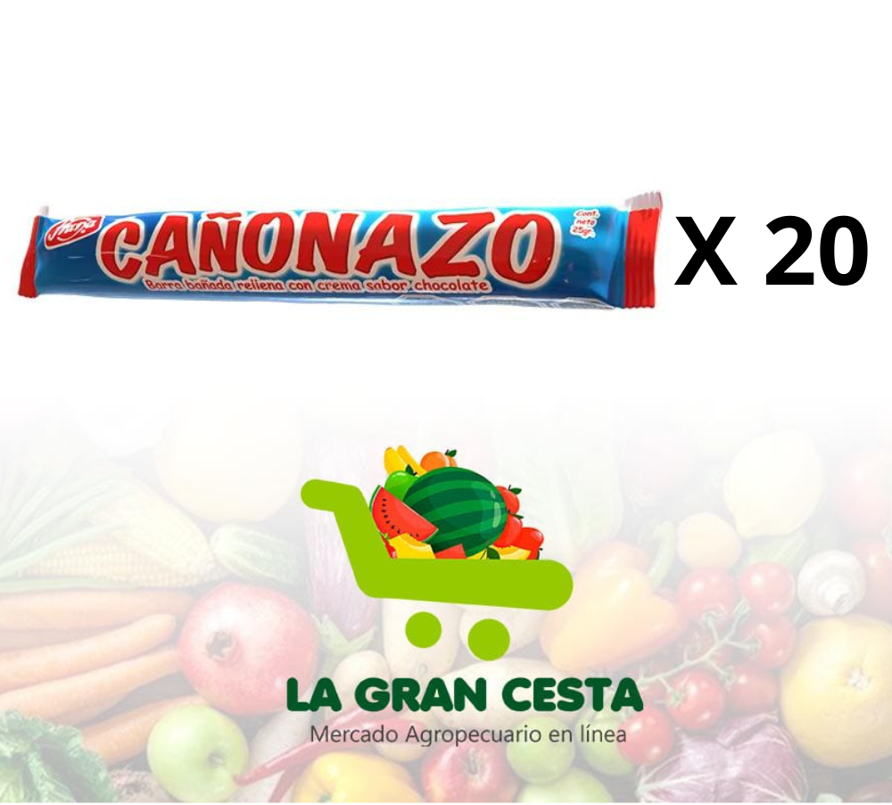Cañonazo Fruna, barra rellena chocolate 20x25gr