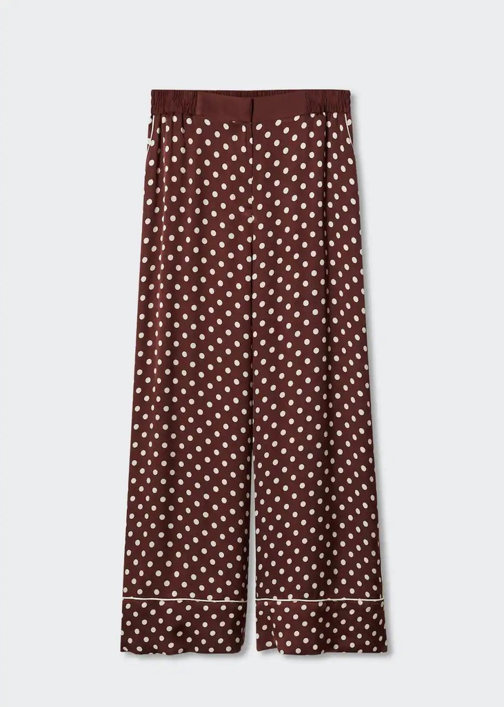 Pantalón satinado lunares Mango
