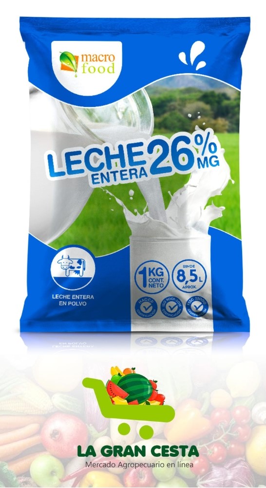 Leche entera en polvo 26 % MG (2.2 lb  /1.0 kg )