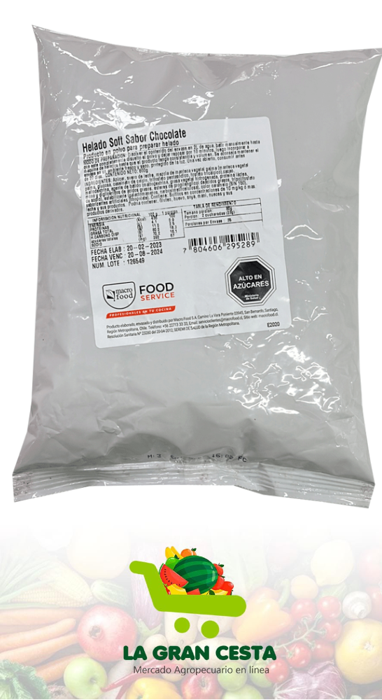 Mezclas para helados Frozen sabor chocolate 800g (rinde 2.8kg)
