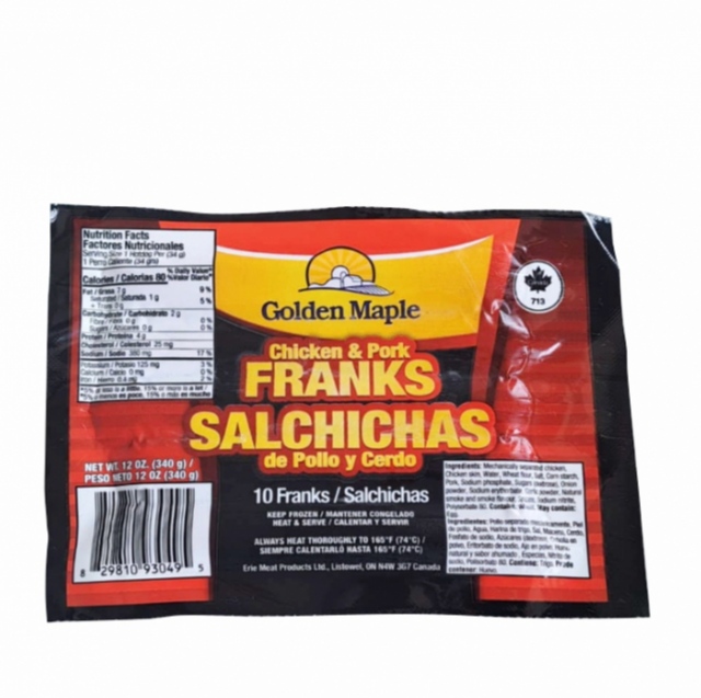 Salchichas de Pollo y Cerdo (340g) 10u