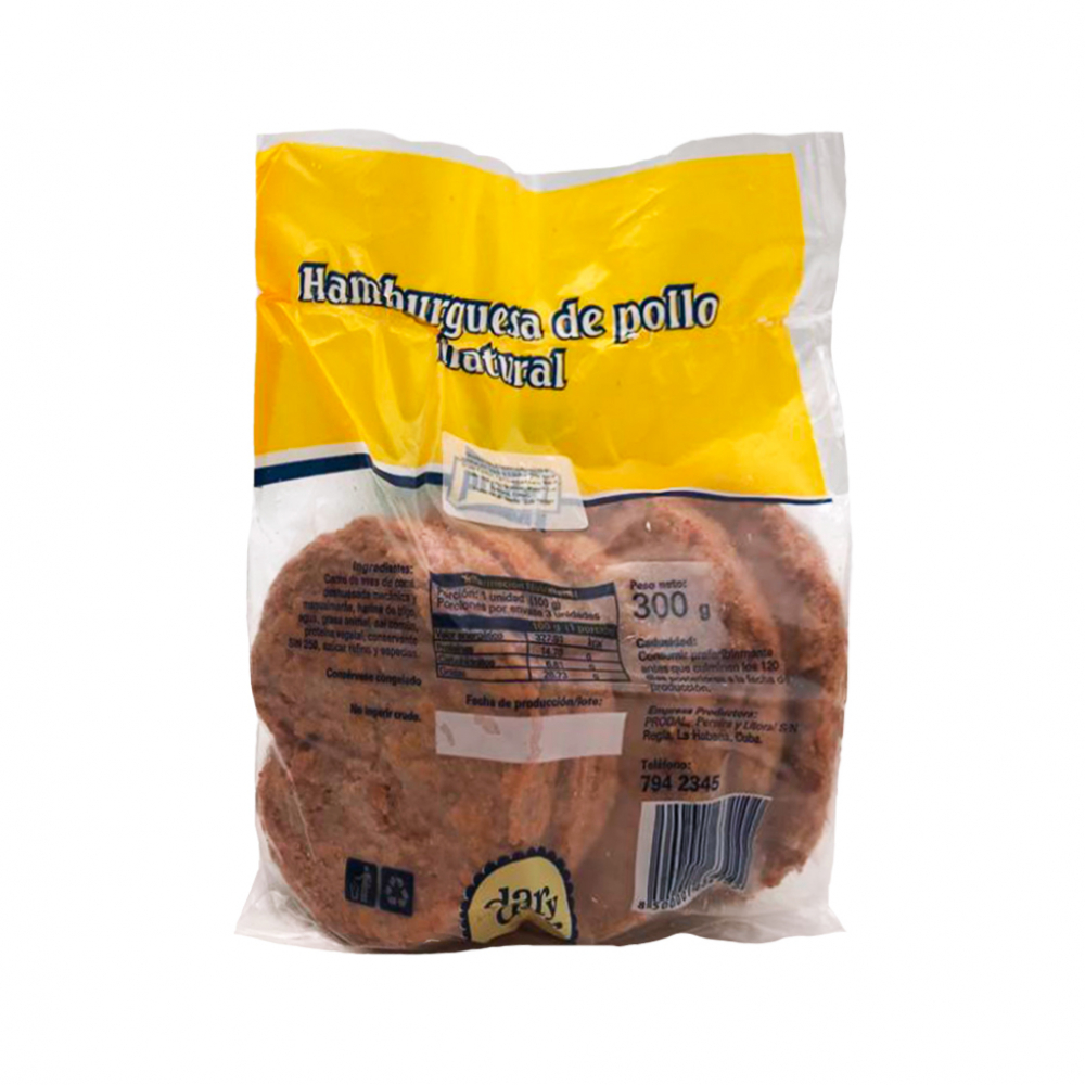 Hamburguesa de pollo natural (300 g / 1.05 oz)