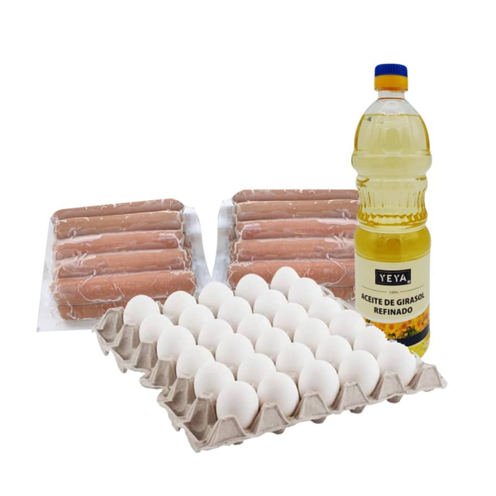 Combo de Alimentos #9 (Aceite+Huevos+Salchichas)