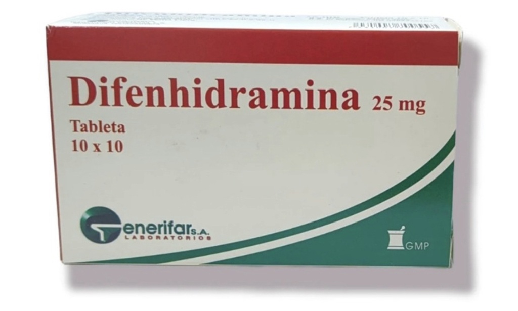Difenhidramina-25mg (1 blister de 10 tabletas)