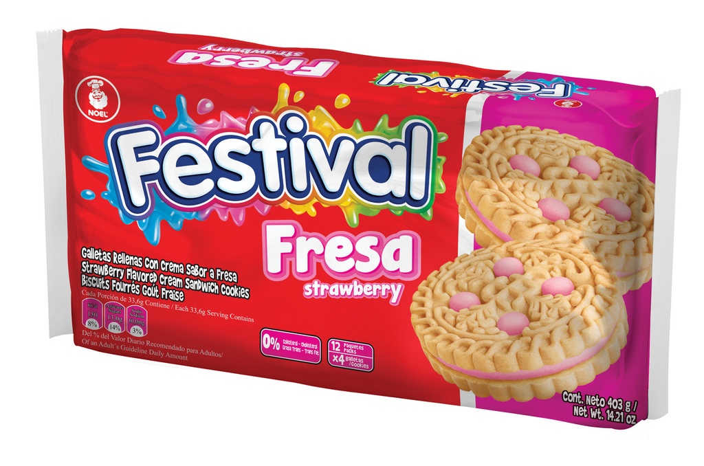 Galletas Dulce Festival Fresa (12paq)
