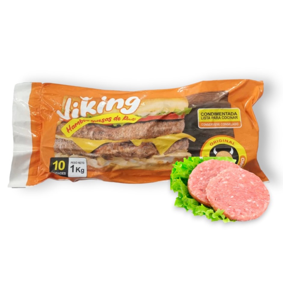 Hamburguesas de pollo 10u x 100g (1 Kg)