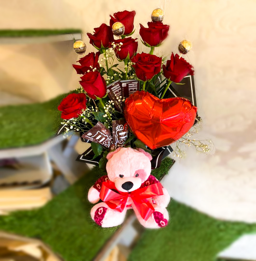 OFERTA San Valetín! 9 Rosas, chocolates y peluche
