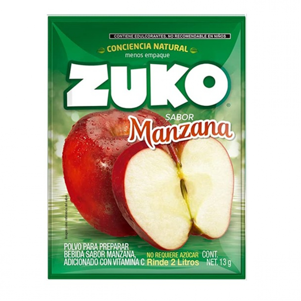 Refresco Instantáneo Zuko sabor Manzana (sobre de 2L)