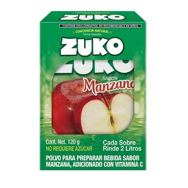 Refresco Instantáneo Zuko Manzana (caja de 8 sobres de 2L)