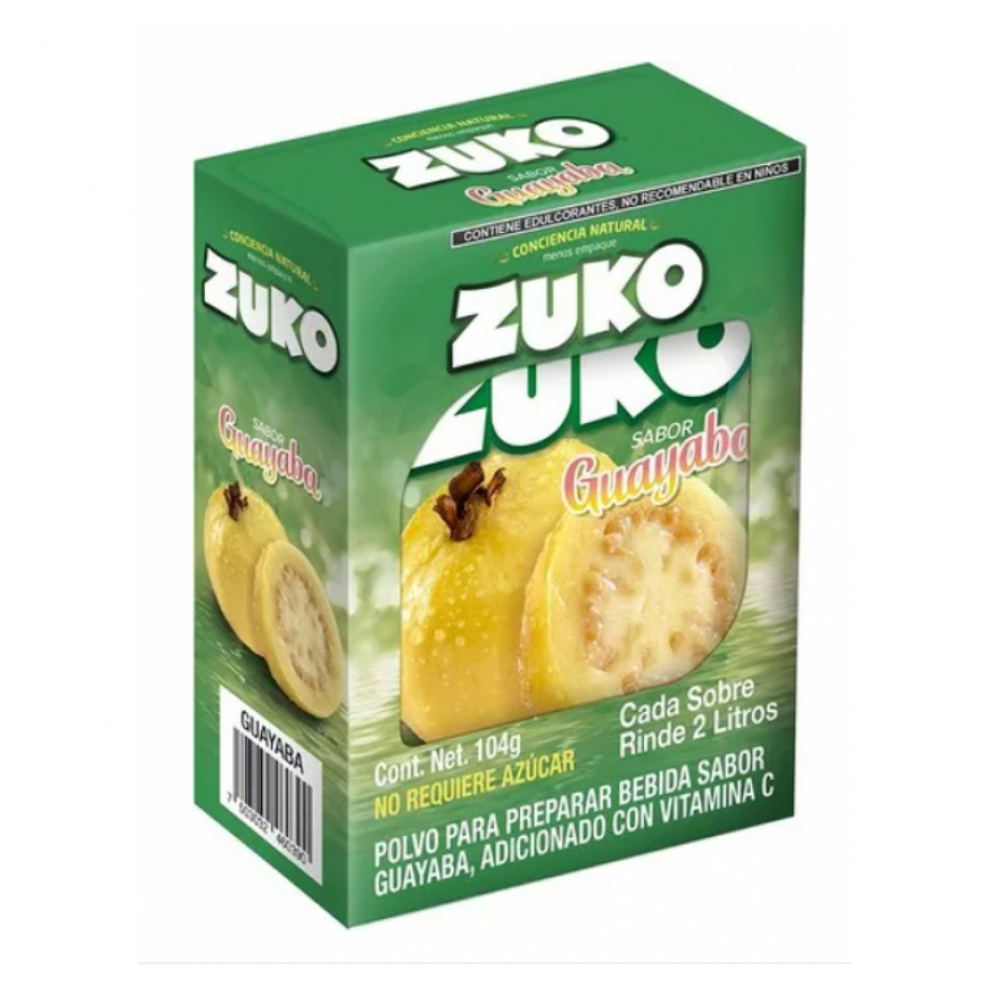 Refresco Instantáneo Zuko Guayaba (caja de 8 sobres de 2L)
