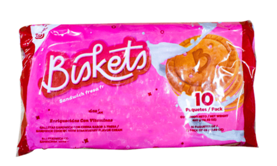 Galleta Sandwich Fresa (10 paquetes de 45 g )