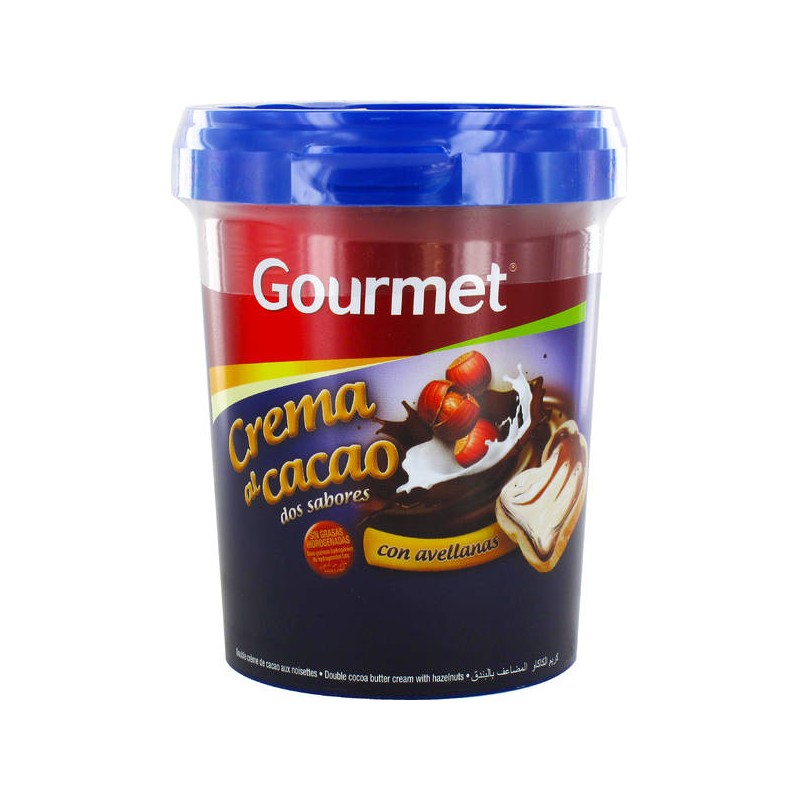 Crema al cacao 2 Sabores con avellanas Gourmet 500G