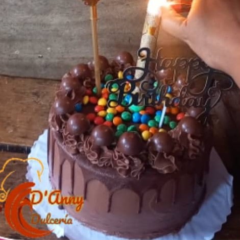 Cake ganache de chocolate y mm