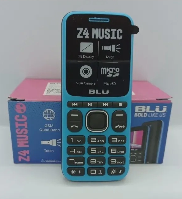 Celular BLU Z4 Music Z194 GSM desbloqueado 1.8&quot; Dual Sim | Radio FM | Linterna | Cámara VGA (azul claro)