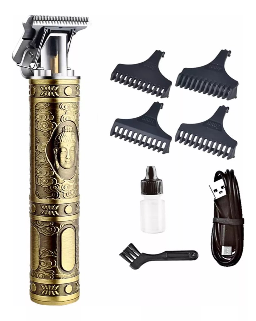 Máquina recarcable para cortar cabello metálica