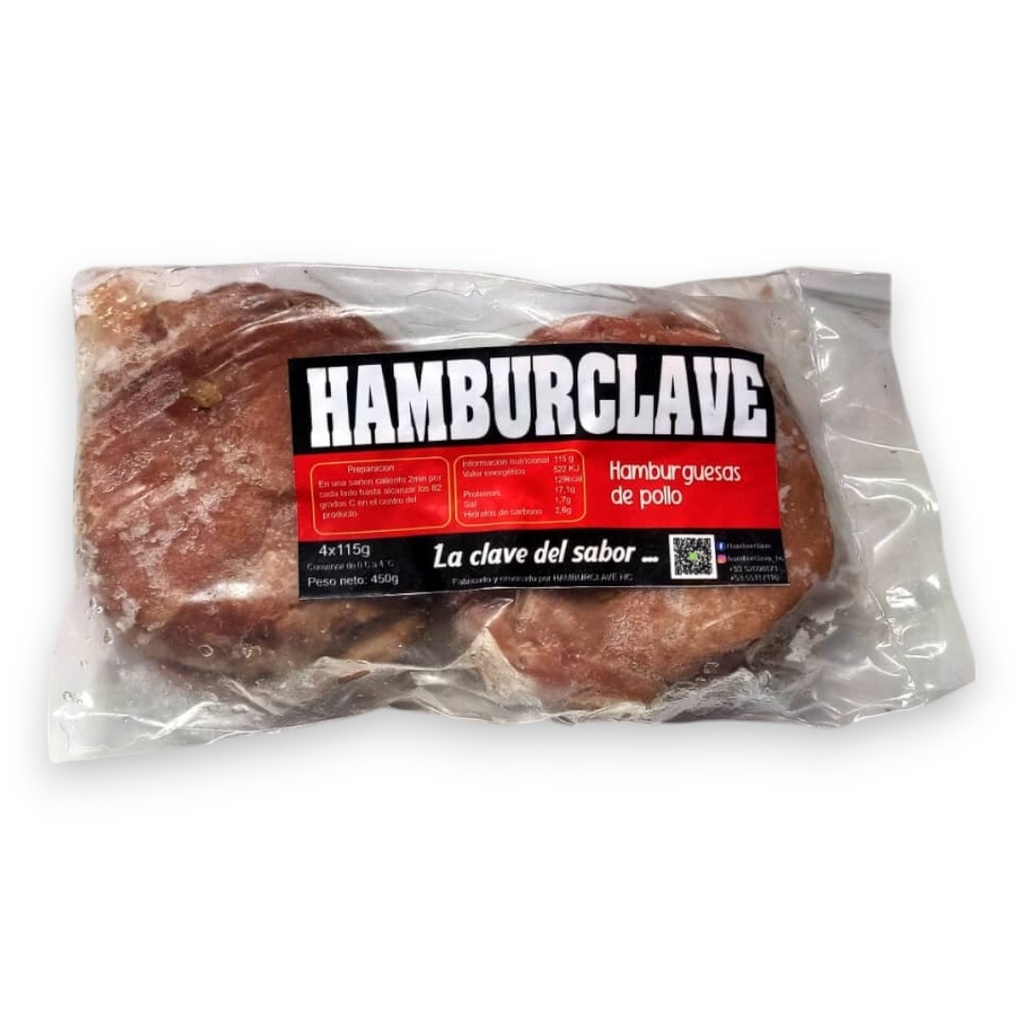Hamburguesas de pollo (4ud x 115g) Hamburclave