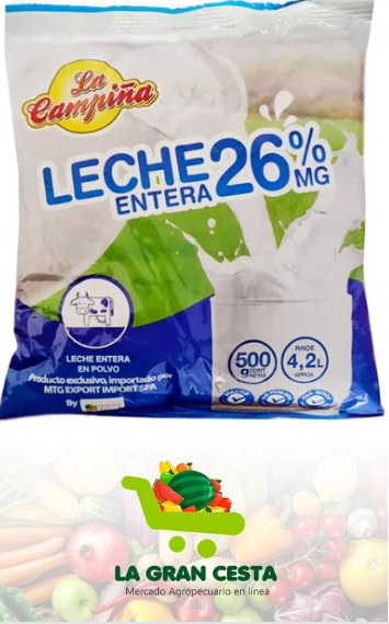 Leche en Polvo Entera 26% MG (500 g / 1.1 lb)