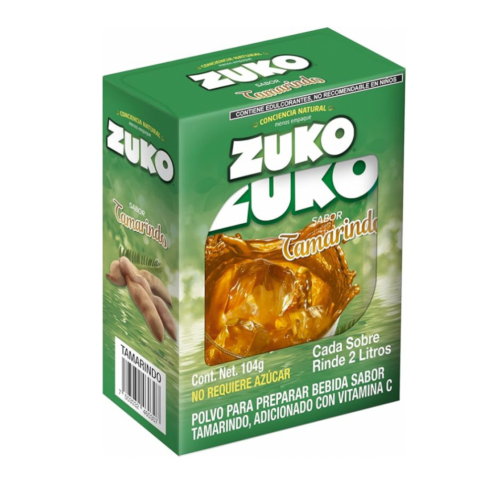 Refresco Instantáneo Zuko Tamarindo (caja de 8 sobres de 2L)