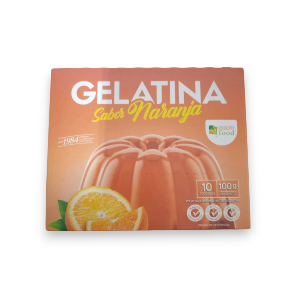 Gelatina Sabor Naranja 100g Macrofood