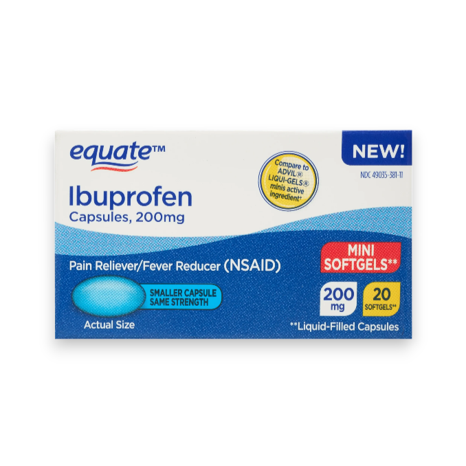 Ibuprofeno en Capsulas Equate (200 mg / 20 ud)